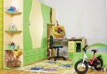 Детская комната Эколь ЛАК со столом и кроватью фисташка