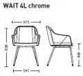 Крісло для зон очікування WAIT 4L chrome