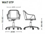 Кресло для зон ожидания WAIT GTP chrome