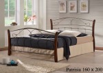 Кровать двуспальная металлическая деревянная PATRISIA