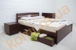 Дерев'яне ліжко ЛІКА Люкс з шухлядами
