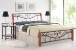 Кровать двуспальная металлическая деревянная PARMA