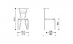 Розміри стільця TINA chrome