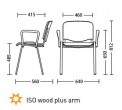 Купити стілець ISO wood plus arm chrome