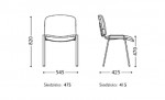 Розміри стільця ISO chrome plast